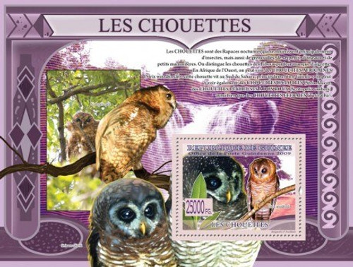 Guinea - Owls - Mint Stamp Souvenir Sheet MNH - 7B-992