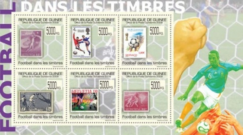 Guinea - Football On Stamps 6 Stamp Mint Sheet 7B-1013