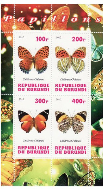 Burundi - Butterflies - 4 Stamp Mint Sheet MNH - 2J-081