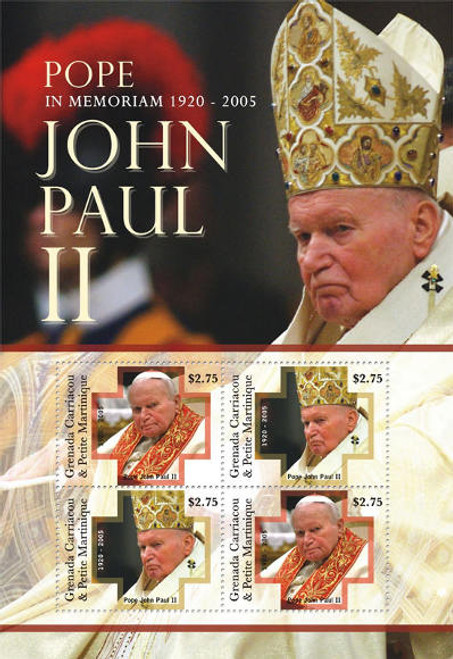 Grenada - Pope John Paul II 4 Stamp Mint Sheet GRS1003
