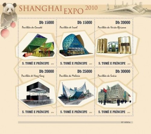 St Thomas - Shanghai Expo - 6 Stamp Mint Sheet ST10303a
