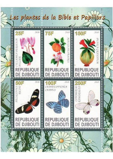 Butterflies & Plants - Mint Sheet of 6 MNH - SV0610