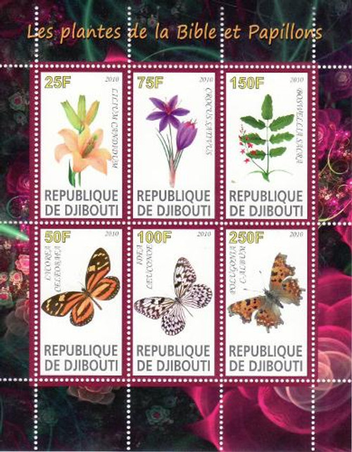 Butterflies & Plants - Mint Sheet of 6 MNH - SV0613