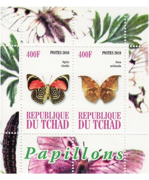 Butterflies on Stamps - 2 Stamp Mint Sheet MNH - 3B-099