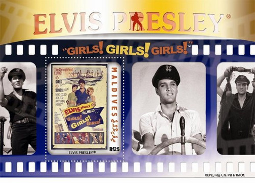 Maldives - Elvis Presley "Girls! Girls! Girls!" Mint Stamp S/S MLD1005
