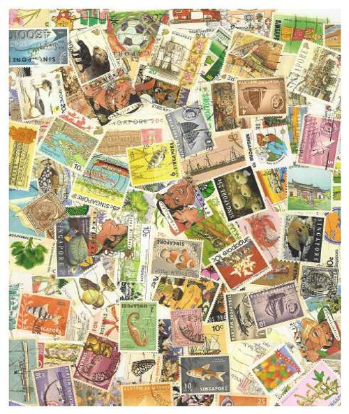 Singapore Stamp Collection  - 100 Different Stamps