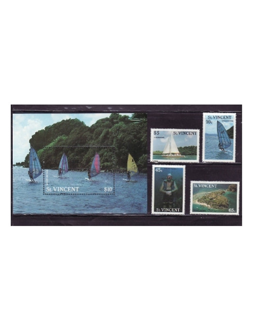 St Vincent - Tourism - 4 Stamp & S/S Mint Set - 1095-9
