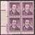 US Stamp - 1955 $1 Patrick Henry Plate Block of 4 Stamps Wet Print #1052