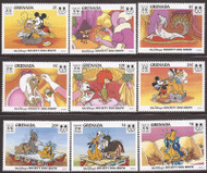 Grenada - 1994 Disney Society Dog Show Year of the Dog - 9 Stamp Set #2363-71