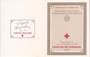 France - 1957 Red Cross Semi-Postal Paintings - 8 Stamp Booklet Pane MNH #B318a