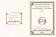 France - 1956 Red Cross Semi-Postal Engravings - 8 Stamp Bklt Pane Canceled #B309a
