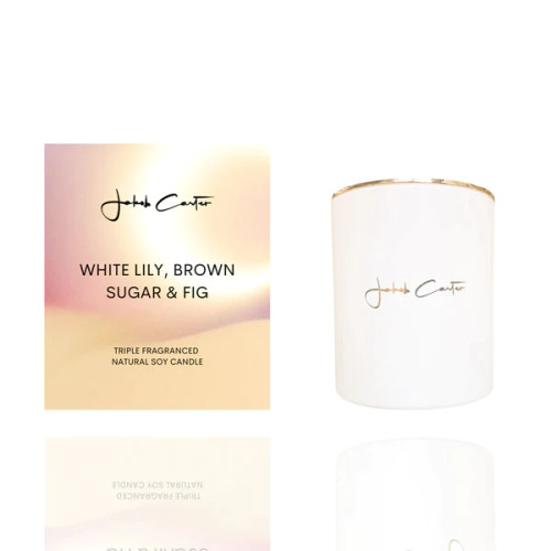 Jakob Carter Triple Scented Soy Candle White Lily, Brown Sugar & Fig