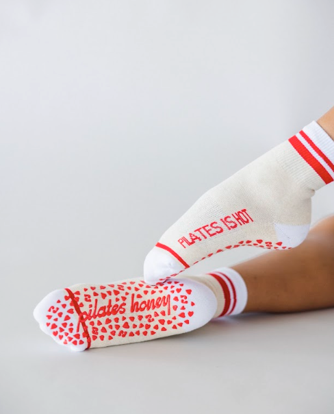 Pilates Is Hot Shorty Crew Grip Sock
