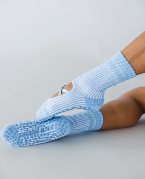 Harbor Stripes Ballet Crew Grip Sock