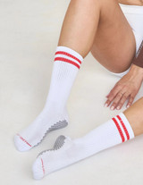 The Tall Tube Grip Sock - White