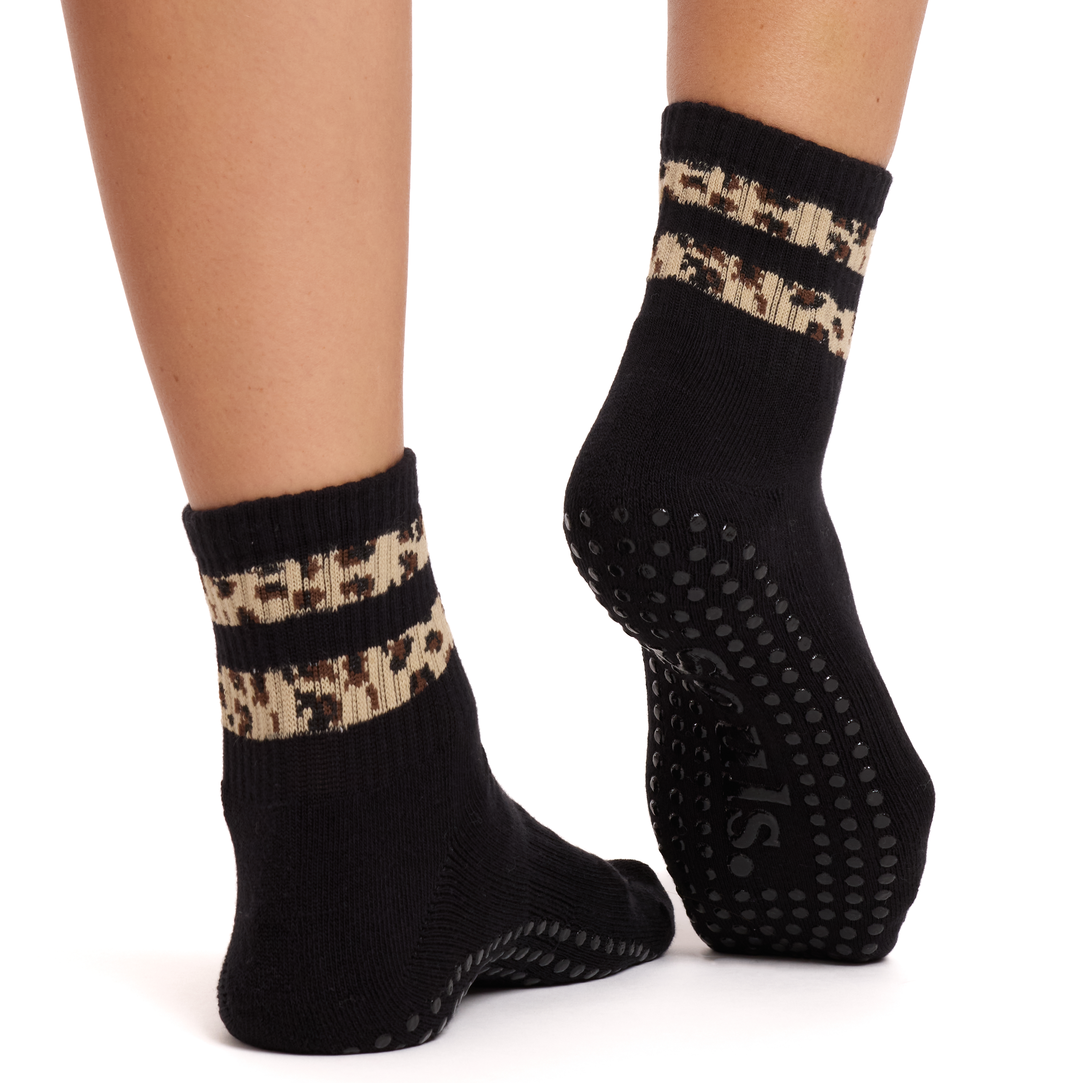 Grip Socks - Black Cheetah