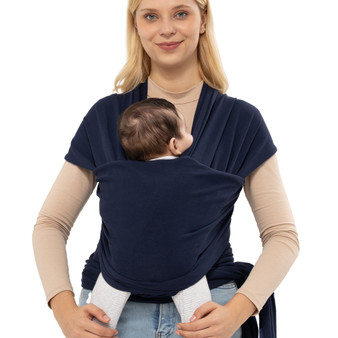 Noone Navy Blue Wrap Sling. Best Infant Wrap Sling Carrier from Newborns and Toddler. Learn How to Wrap a Baby Sling and Breastfeeding.