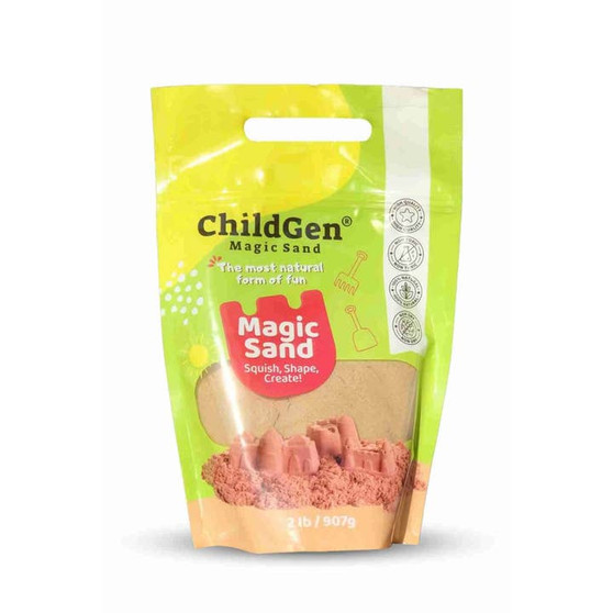 ChildGen Magic Sand 2lb – Non-Toxic Sensory Play Sand for Kids in Natural, Blue, Pink, Orange, Green, Yellow, Purple, Red