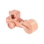 Wooden Steamroller Toy in Yellow – Side View