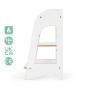 Dog-themed birch plywood learning tower with black ear and spots design