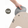 Dog-themed birch plywood learning tower with black ear and spots design