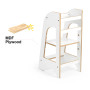 Mouse-themed learning tower with soft felt ears and rounded birch edges