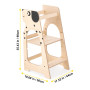 Mouse-themed learning tower with soft felt ears and rounded birch edges