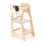 Mouse-themed learning tower with soft felt ears and rounded birch edges