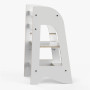Dog-themed birch plywood learning tower with black ear and spots design