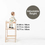 Dog-themed birch plywood learning tower with black ear and spots design