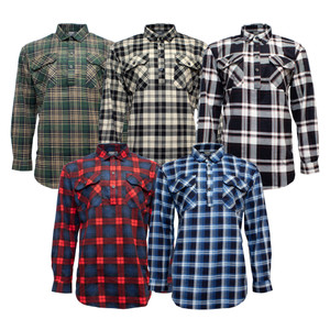 MENS FLANNELETTE SHIRT CLOSED FRONT/HALF PLACKET MENS FLANNELETTE SHIRT CLOSED FRONT/HALF PLACKET