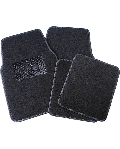 (DEL) CAR MAT SET, 4PCE, FRONT AND BACK, HEEL PAD, GREY LA160A7G