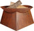 (DEL) Rustic Square Base Round Firebowl w/ Base 56.5x56.5x34cm