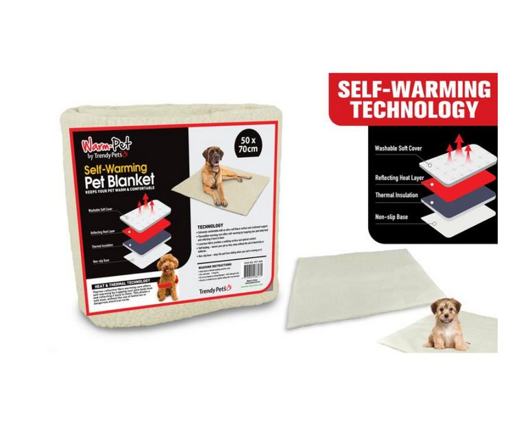 1Pce Self Warming Pet Mat Plush - 50cm x 70cm