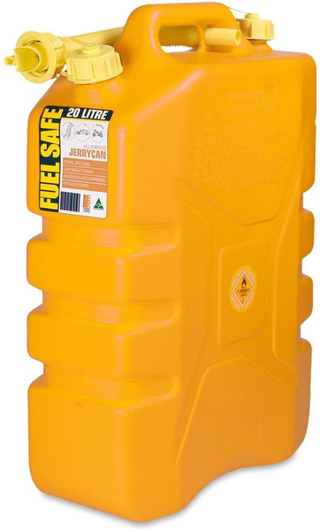 FUEL CAN PLASTIC 20 LITRE DIESEL YELLOW FC20Y