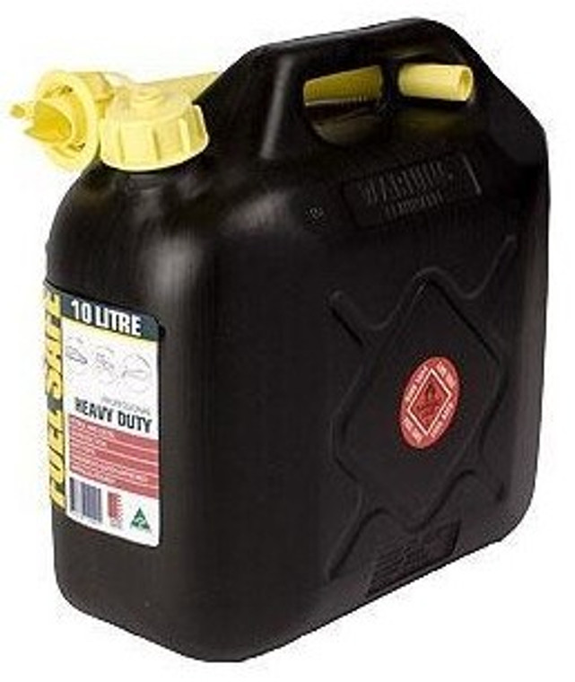 FUEL CAN BLACK 10 LITRE PLASTIC FC10B