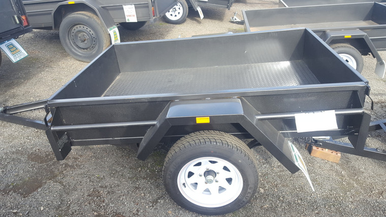 6 x 4 750kg GVM 12" sides, Drop Front checker plate floor