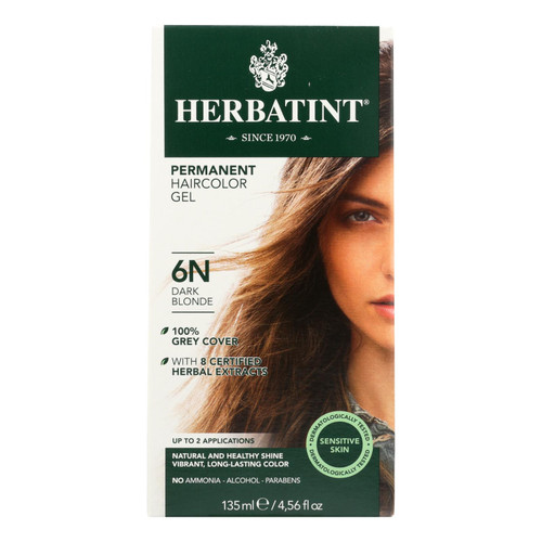 Herbatint Permanent Herbal Haircolour Gel 6n Dark Blonde - 135 Ml