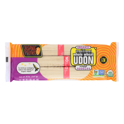 Organic Planet Traditional Whole Wheat Udon Oriental Noodles - Case Of 12 - 8 Oz.