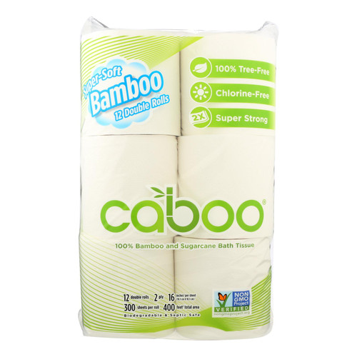 Caboo - Bath Tissue - Tissue Bath 300 Sheet - Case Of 6 - 12 Pk