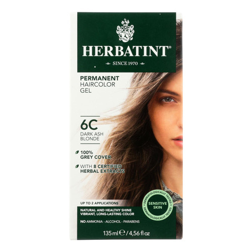 Herbatint Permanent Herbal Haircolour Gel 6c Dark Ash Blonde - 135 Ml