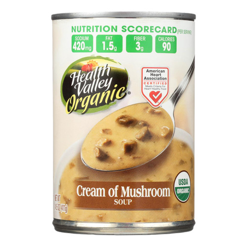 Health Valley Organic Soup - Mushroom Cream - Case Of 12 - 14.5 Oz.