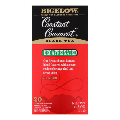 Bigelow Tea Constant Comment Decaffeinated Black Tea - Case Of 6 - 20 Bags