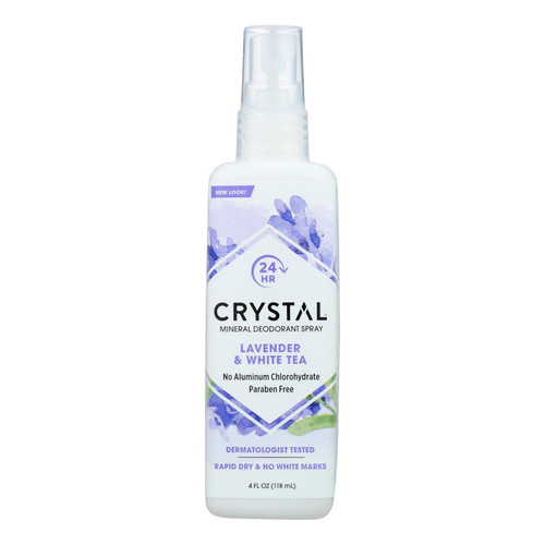 Crystal Essence Mineral Deodorant Body Spray Lavender And White Tea - 4 Fl Oz