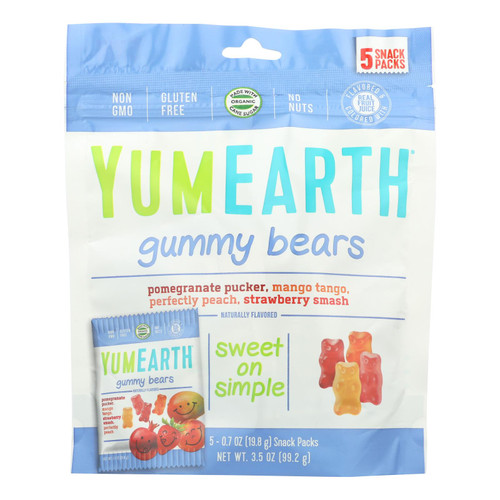 Yumearth Organics Organic Gummy Bear - Snack - Case Of 12 - 0.7 Oz.