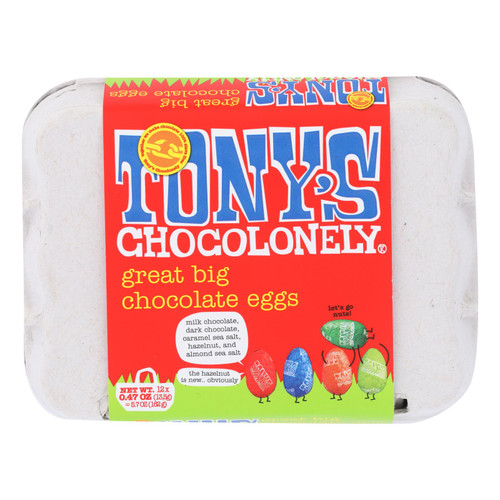 Tony's Chocolonely - Eggs Chocolate Great Big - Case Of 24 - 5.7 Oz