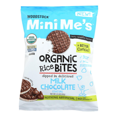 Woodstock Organic Milk Chocolate Rice Bites - Case Of 8 - 2.1 Oz