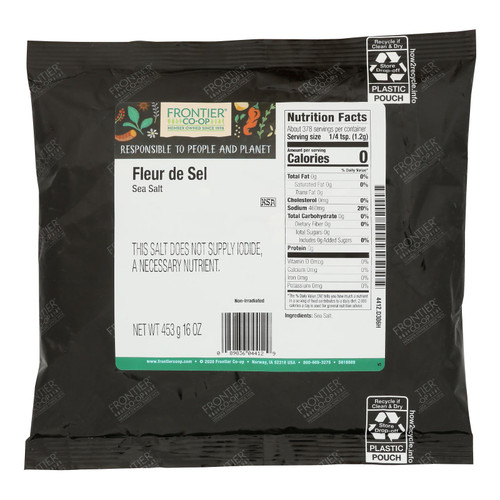 Frontier Herb Sea Salt - Fleur De Sel - 1 Lb.