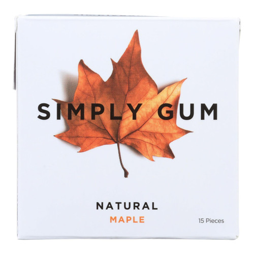 Simply Gum All Natural Gum - Maple - Case Of 12 - 15 Count