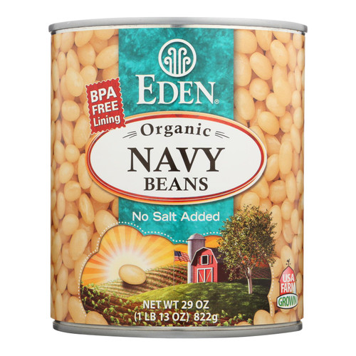 Eden No Salt Added Organic Navy Beans  - Case Of 12 - 29 Oz